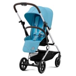 CYBEX Eezy S Twist+2 Buggy Beach Blue Gestell Silver | Mit All-Terrain Rädern -Cybex Geschäft cyb 22 int y225 eezystwist 2 slv bebl rwf