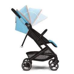 CYBEX Beezy Buggy Beach Blue - Gestell Black -Cybex Geschäft cyb 22 int y270 beezy blk bebl canopy steps