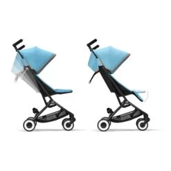 CYBEX Libelle Buggy Beach Blue Gestell Black | Einfach Faltbar -Cybex Geschäft cyb 22 int y270 libelle blk bebl recline legrest steps
