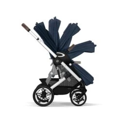 CYBEX Talos S LUX Kinderwagen Bundle Ocean Blue Gestell In Silver -Cybex Geschäft cyb 22 int y270 talosslux slv ocbl folding steps screen hd