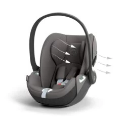 CYBEX Cloud T I-Size Mirage Grey Babyschale -Cybex Geschäft cyb 23 eu y045 cloudt migr airventilation print medium