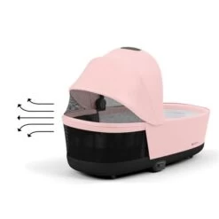 CYBEX E-PRIAM Kinderwagen Peach Pink Gestell Wählbar New Generation -Cybex Geschäft cyb 23 int y225 priam cot pcpi airventilation print medium 2