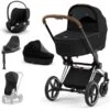CYBEX PRIAM Kinderwagen Sepia Black Bundle New Generation Inkl. 7 Zubehörartikel